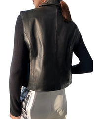 Fuerza Black Leather Vest