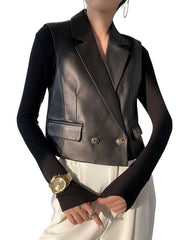 Fuerza Black Leather Vest