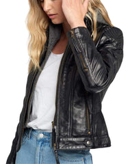 Guardian Black Hoodie Leather Jacket