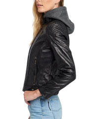 Guardian Black Hoodie Leather Jacket