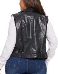 Jazmine Black Leather Vest