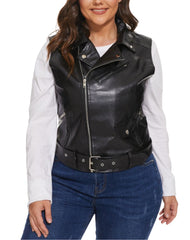 Jazmine Black Leather Vest