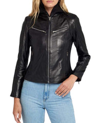 Shield Black Removable Hooded Leather Jacket