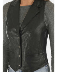 Tierra Black Leather Vest