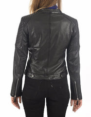 Zephyr Black Leather Biker Jacket